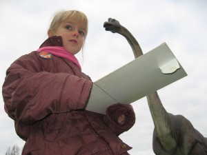 Willemijn onder de langnek met haar speurtocht-vragen